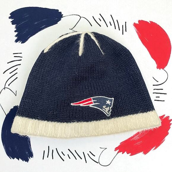 Womens New England Patriots Angora Rabbit Hat Beanie Cap NFL Football Vintage - Picture 10 of 10